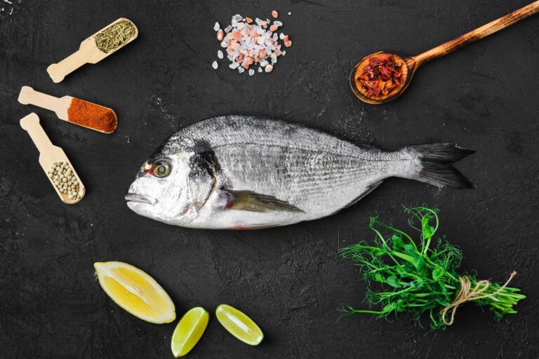 Dorada fish on the table